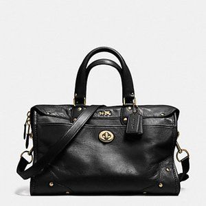 New Coach Rhyder Satchel Black Leather  (COACH F33689)